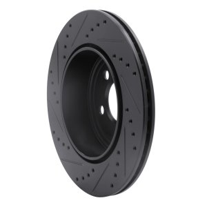 Chrysler 300 Brake Rotor (1) - Rear Right - R1 Concepts - Drilled & Slotted - Black - `05-`23